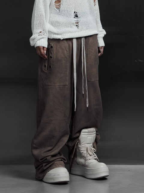 【Rosen Kreuz】EYELET EDGE Set-Up LAYERED SWEAT PANTS