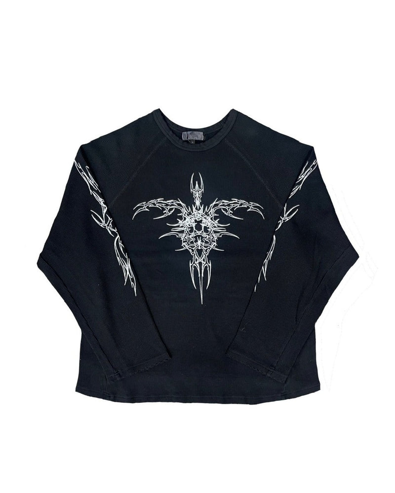 【DIG YOUR OWN GRAVE】TRIBAL WAFFLE L/S T-shirts /【ディグユアオウングレイブ】トライバルワッフル長袖Tシャツ