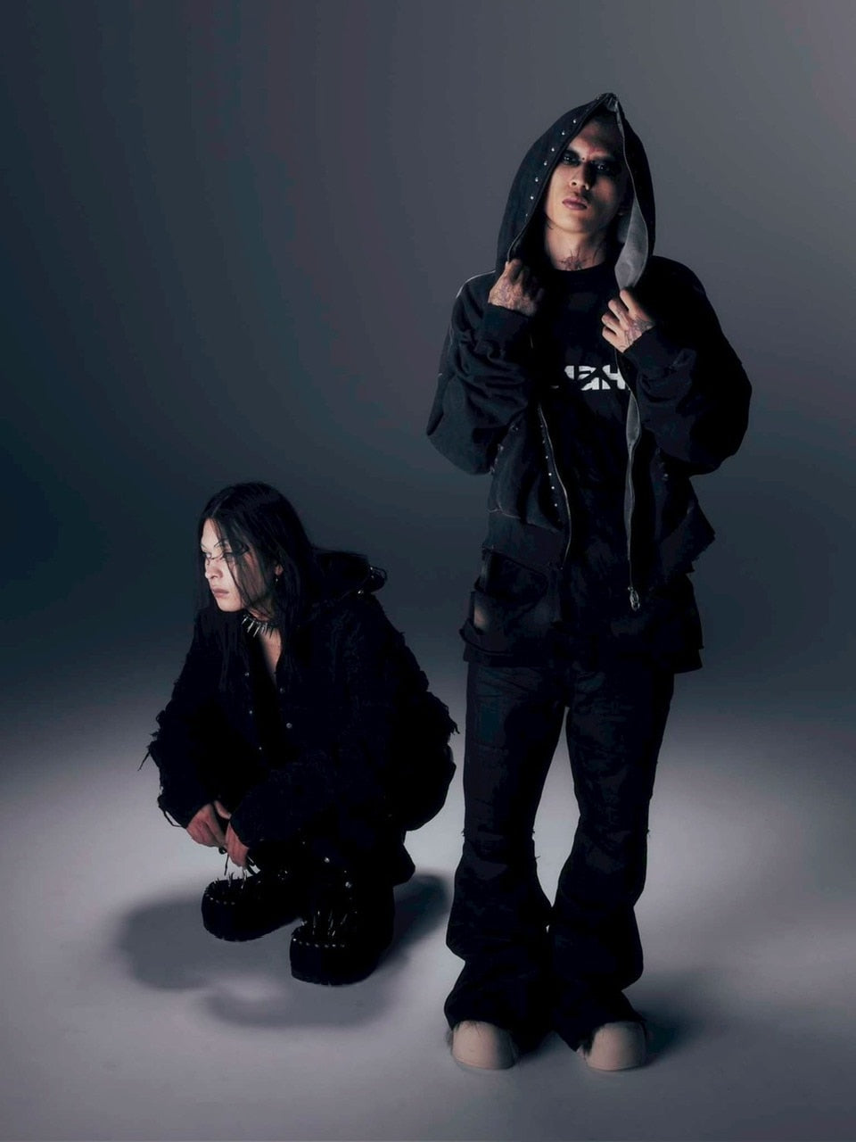 【DIG YOUR OWN GRAVE】FULLZIP STUDDED HOODIE /【ディグユアオウングレイブ】スタッズフルジップアップパーカー