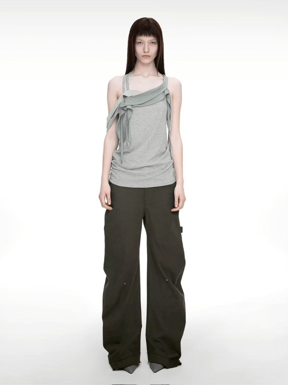 【NACHE】RAWCUT CURVED PANTS (UNISEX)