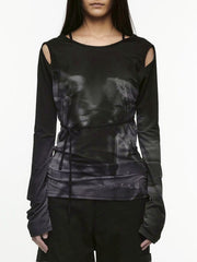 【NACHE】CUT-OUT SLIM FIT LONG SLEEVE