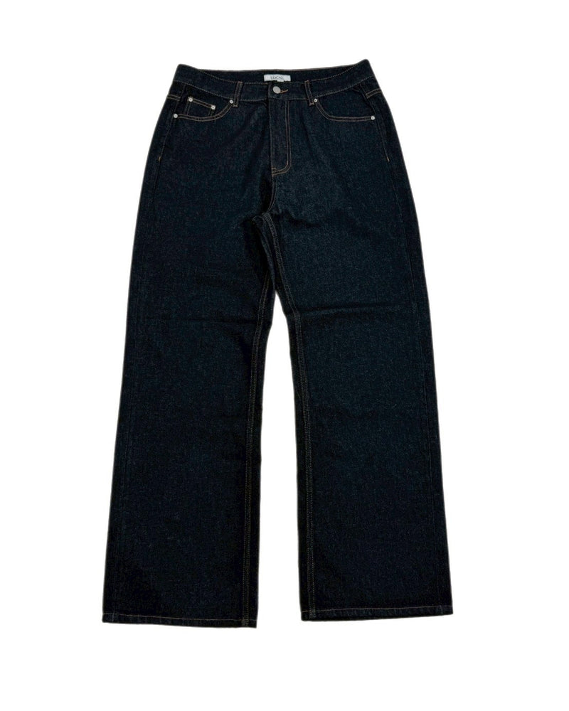 受注制【Chikashitsu +】semi wide rigid denim pants / 【チカシツプラス】セミワイドリジッドデニムパンツ (2color)