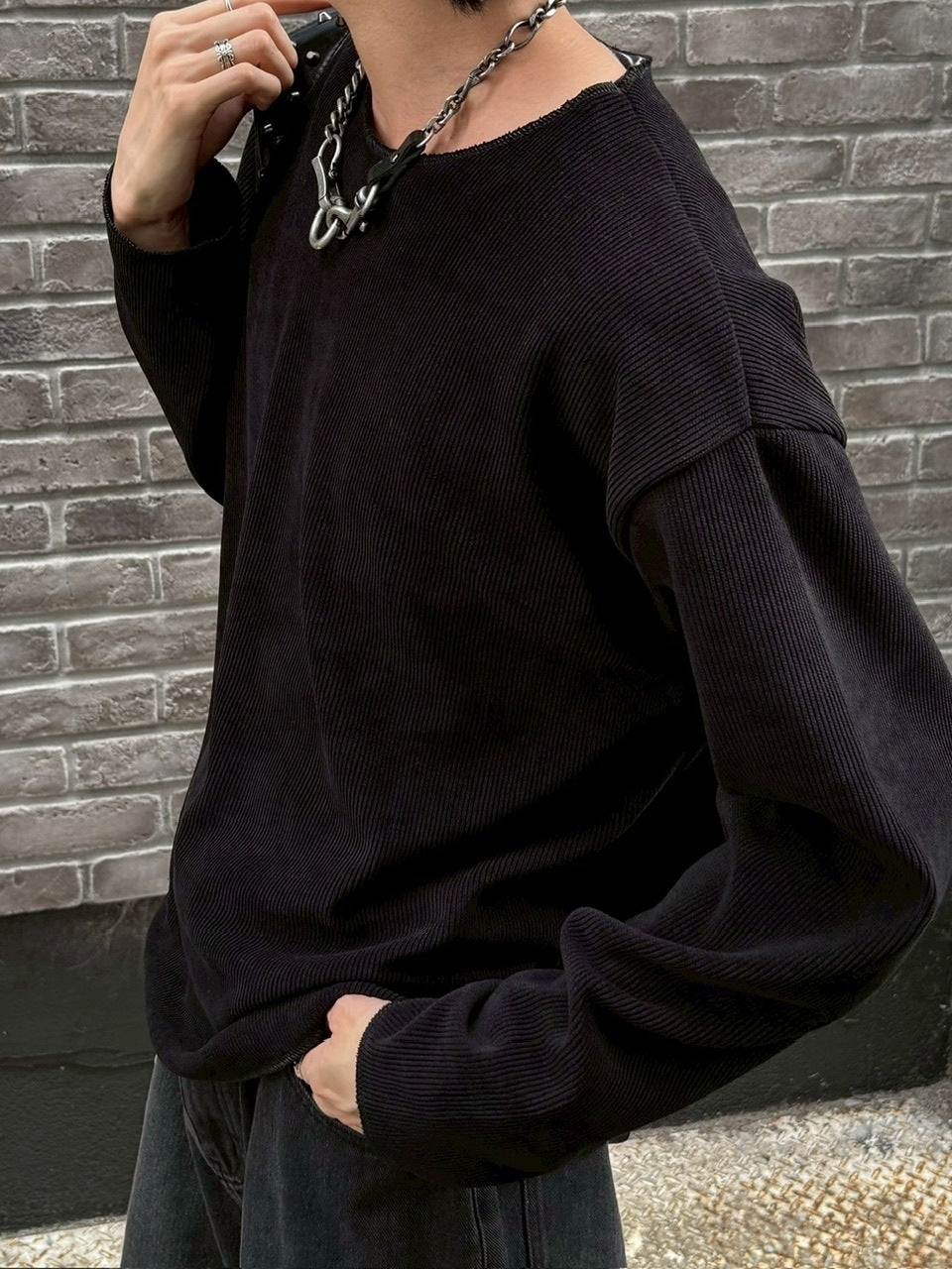 大阪店WEB限定受注制【Chikashitsu +】simple deck crew neck knit / 【チカシツプラス】シンプルデッキクルーネックニット (3color)