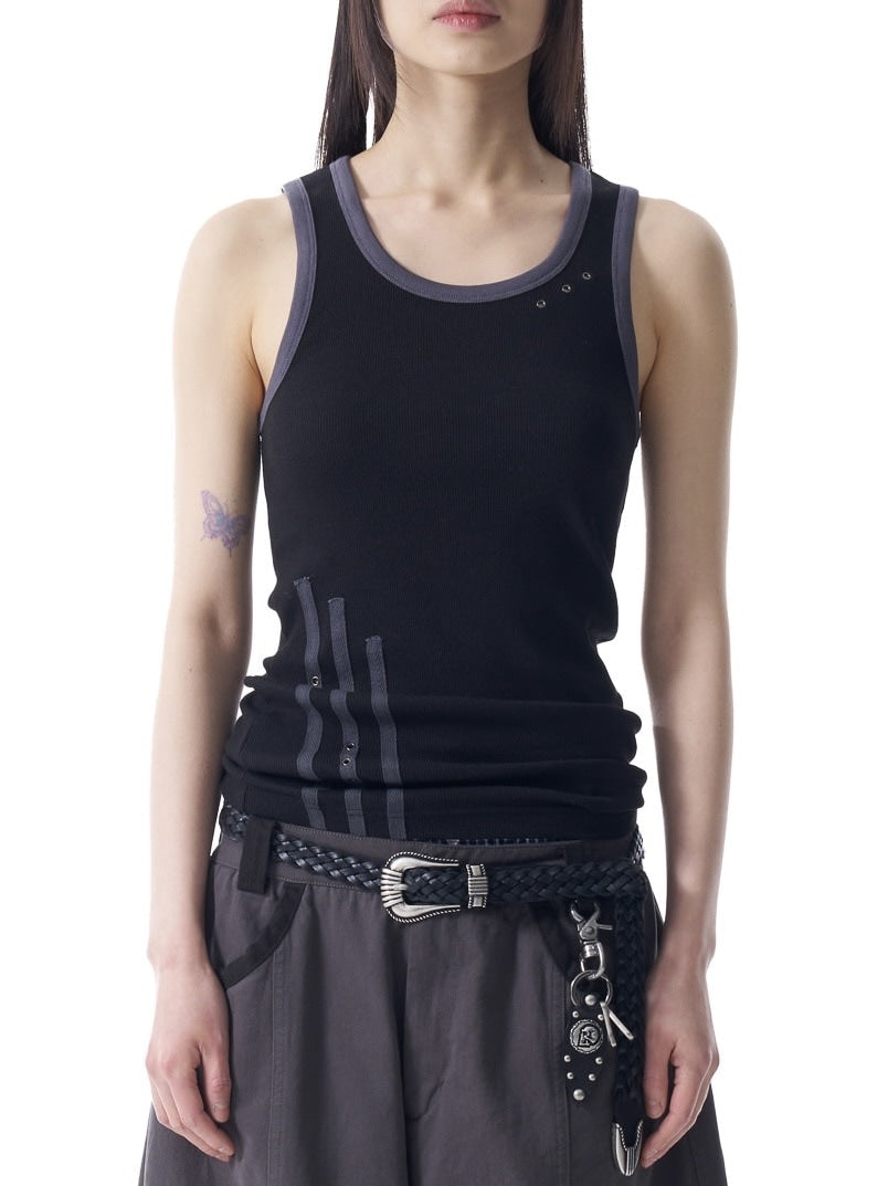 【AAKAM】3-Lined Eyelet Sleeveless