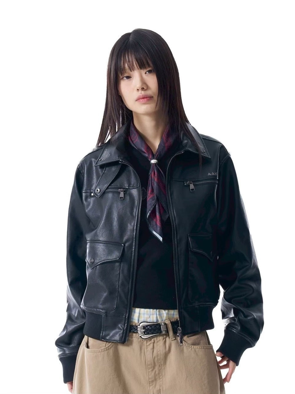 【AAKAM】X-Cross Printed Scarf