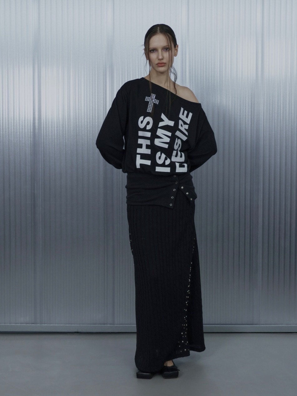 【SETUP‐EXE】BOLD LETTERING LOOSE TOP / 【セットアップエグゼ】ボールドレタリングルーズ長袖Ｔシャツ