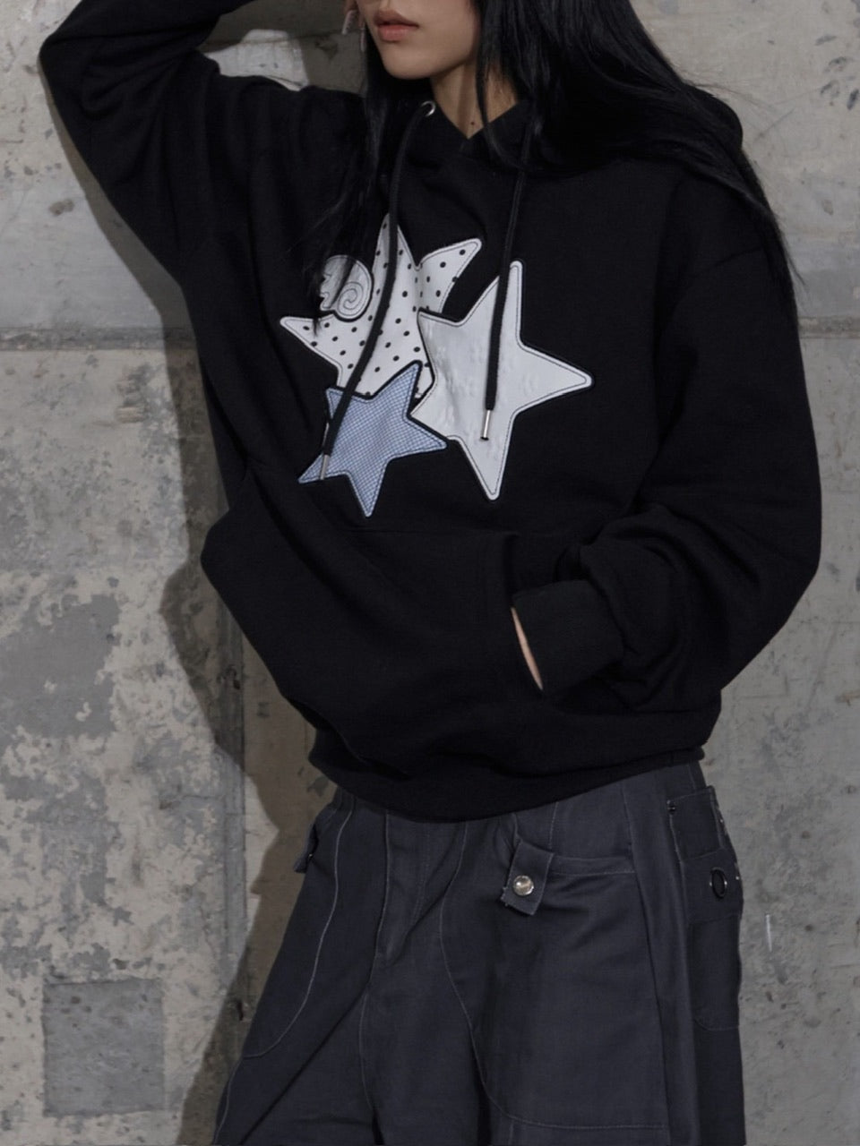 【FANCY CLUB】MIX STAR ANGEL PATCH HOODIE / 【ファンシークラブ】ミックススターエンジェルパッチパーカー