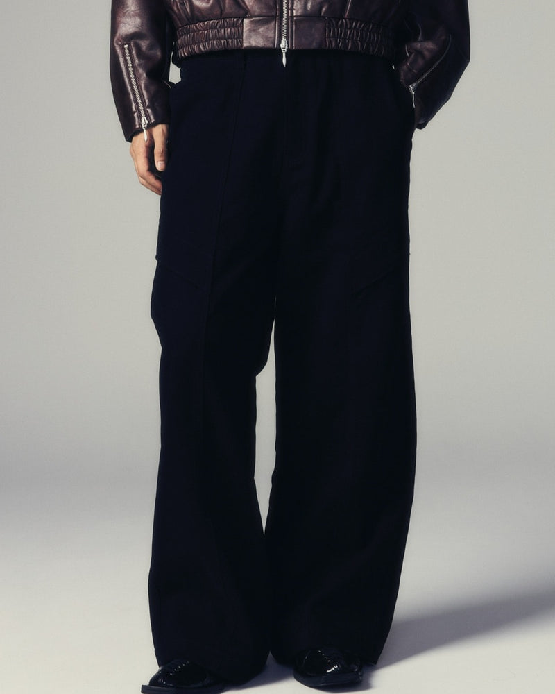 【CS】cotton wide twill pants (black) / 【シーエス】コットンワイドツイルパンツ