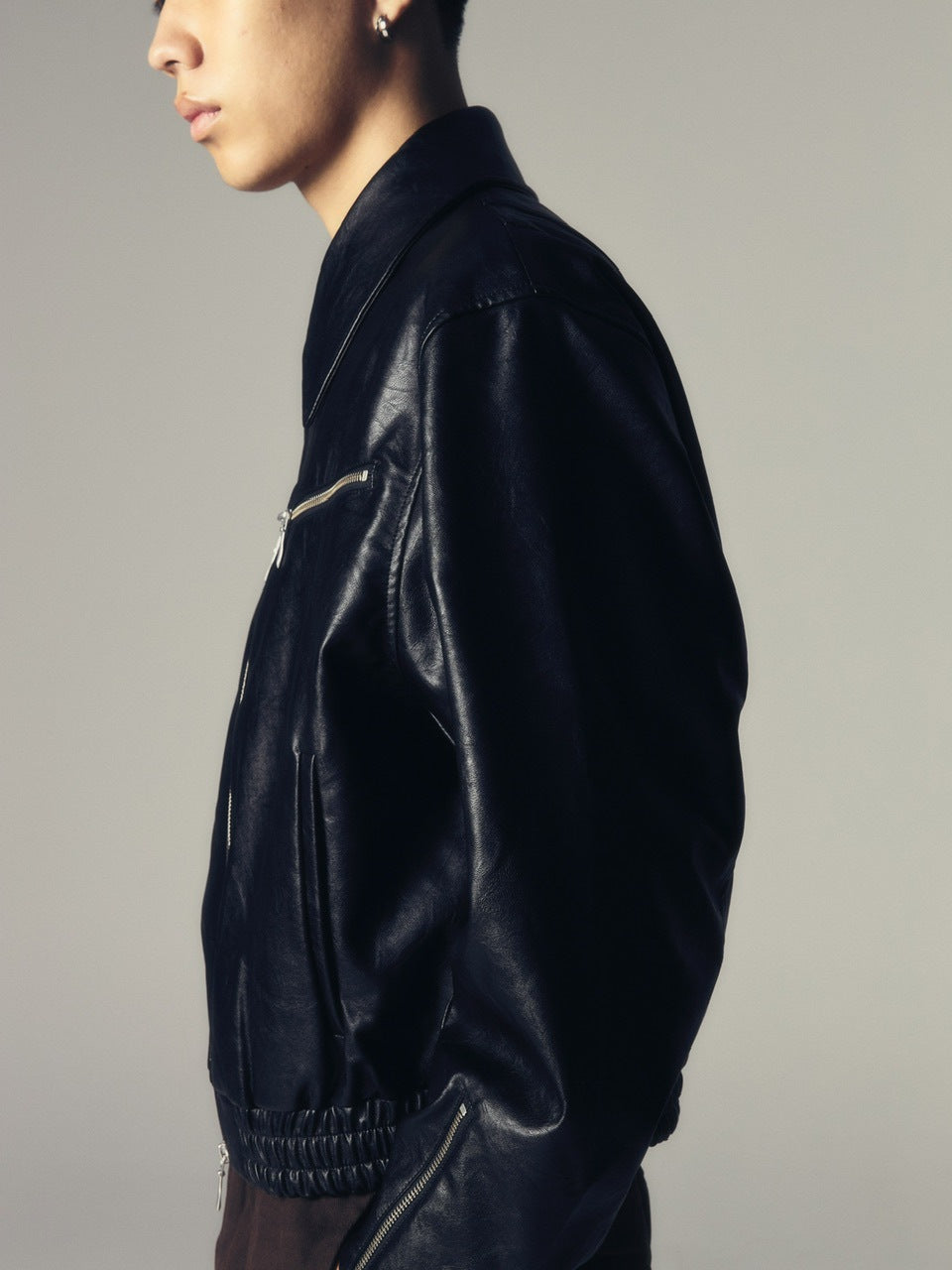 【CS】multi zip faded wash blouson (black)