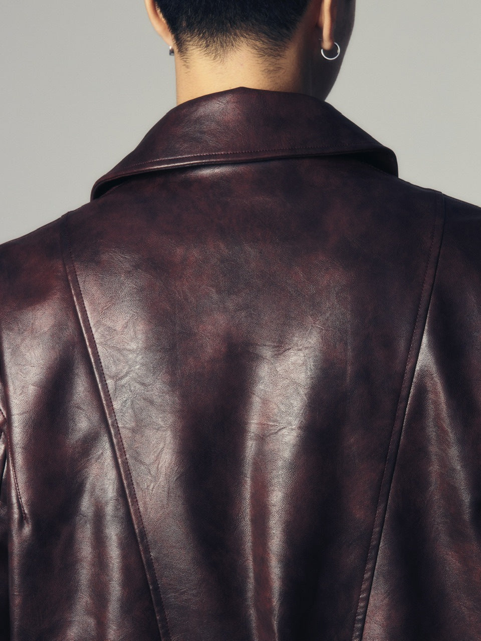 【CS】multi zip faded wash blouson (red brown)