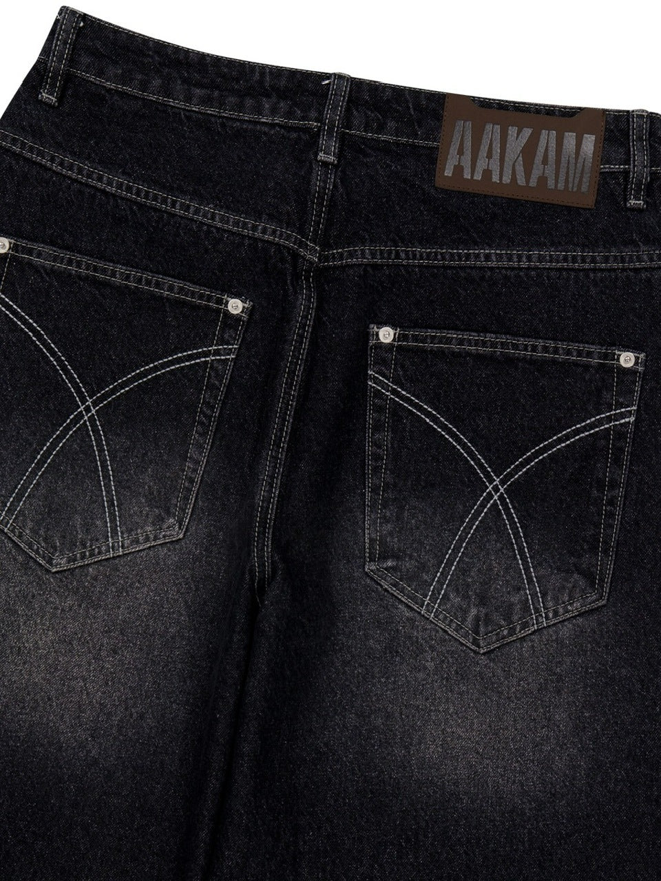 【AAKAM】Side Rhinestone Denim Pants