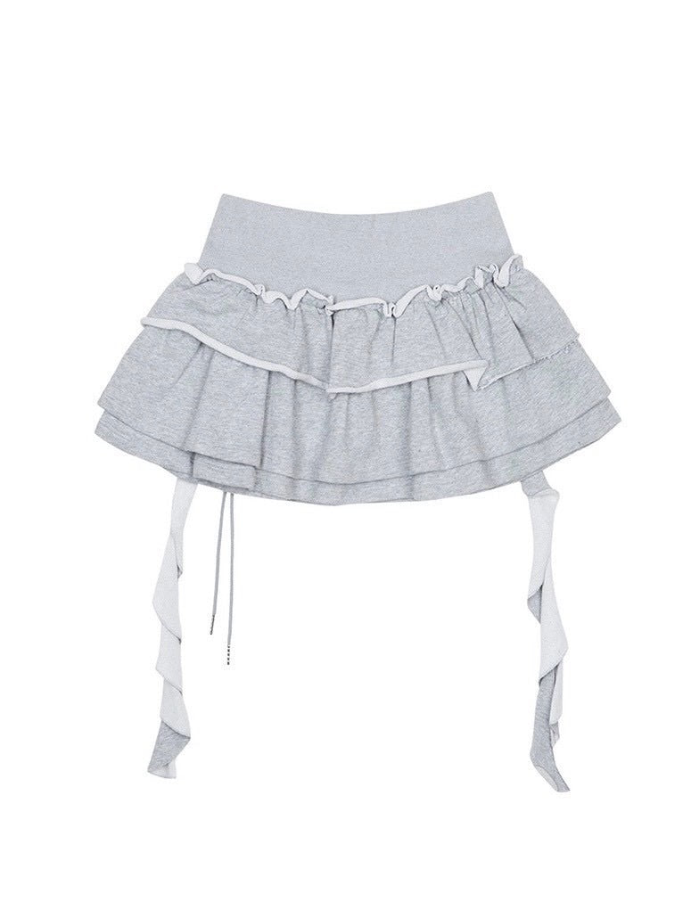 【NOT KNOWING】3 Tiered Lace-Up Ruffle Skirt / 【ノットノーイング】３ティアードレースアップラッフルスカート