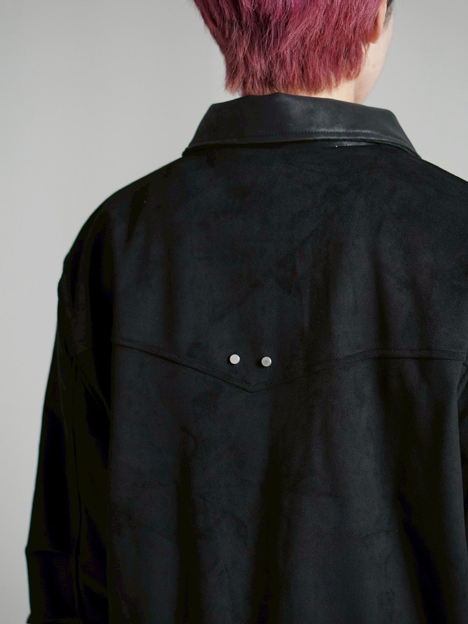 【Chikashitsu +】suede contrast collar jacket / 【チカシツプラス】スエードコントラストカラージャケット (2color)