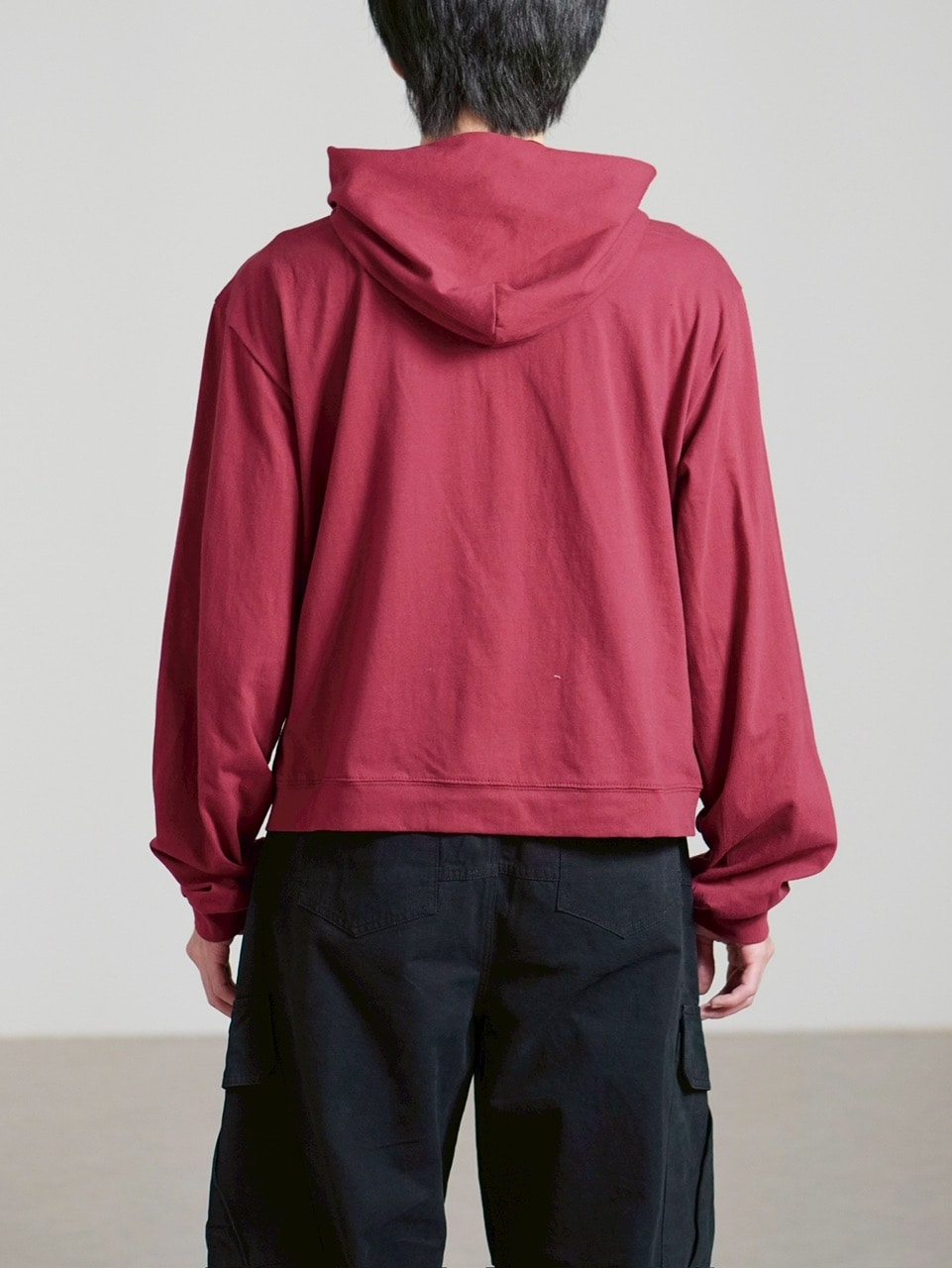 受注制【Chikashitsu +】light touch cropped hoodie / 【チカシツプラス】 ライトタッチクロップドパーカー (3color)