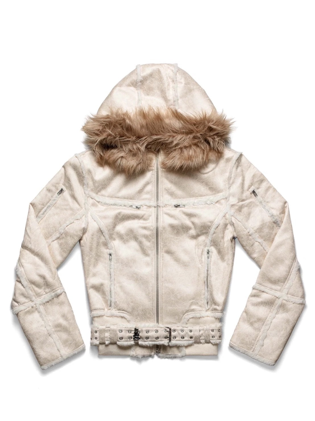 【RACER WORLDWIDE】Sheep Skin Jacket / 【レーサーワールドワイド】ベルテッドジップファージャケット