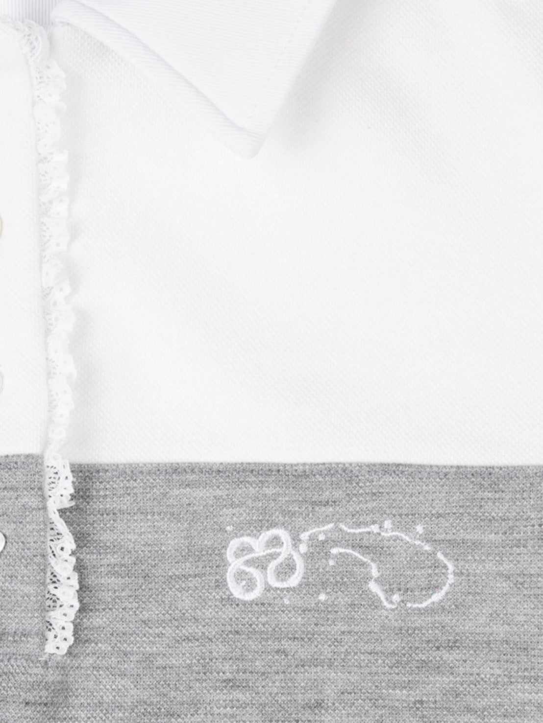 【TUOMIO】RUFFLE POLO TOP / 【トゥオミオ】ラッフル長袖ポロシャツ