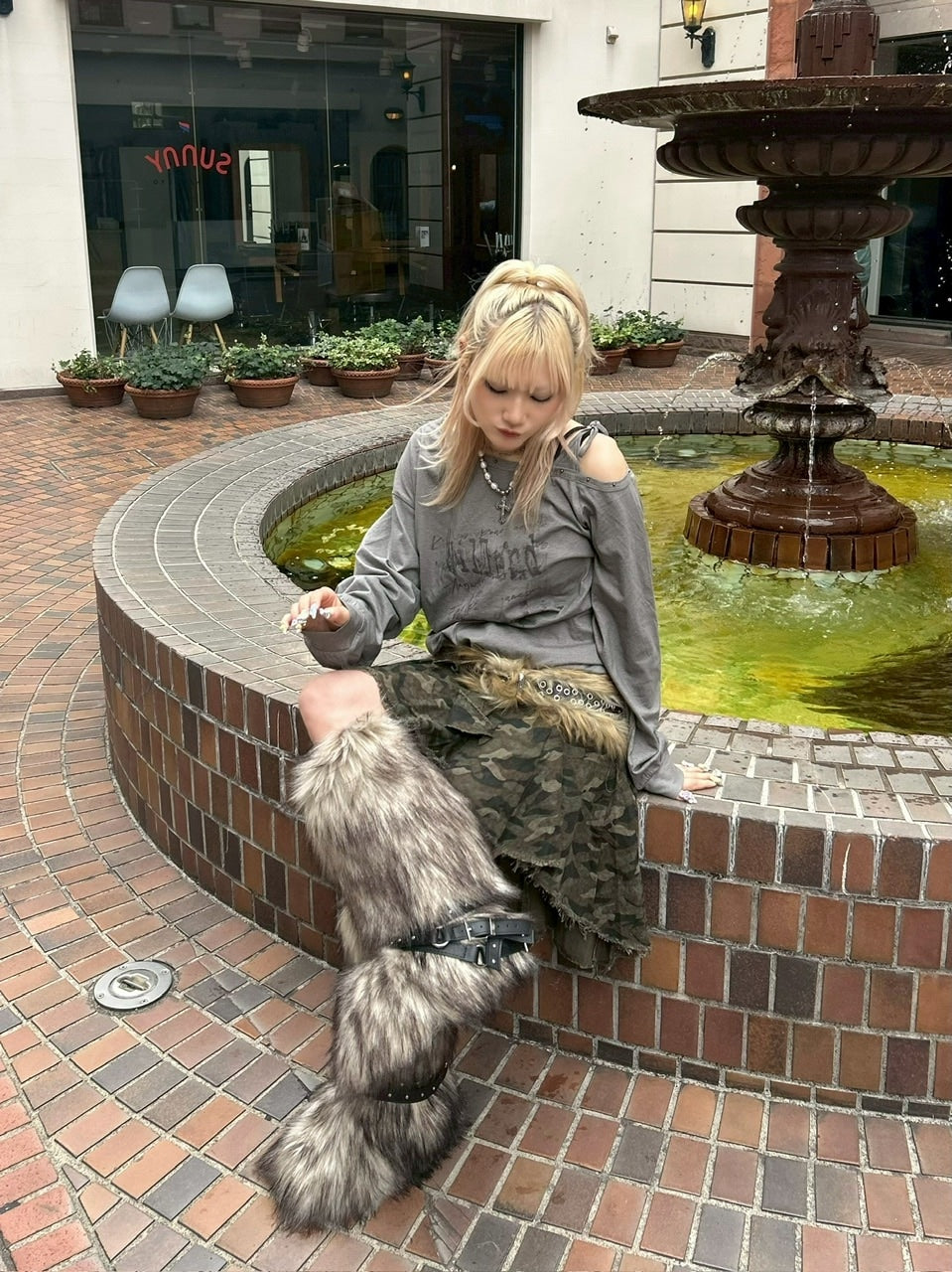 国際配送【Never mind the XU】belt fur boots /【エックスユードッグ】ベルトファーブーツ(2color)