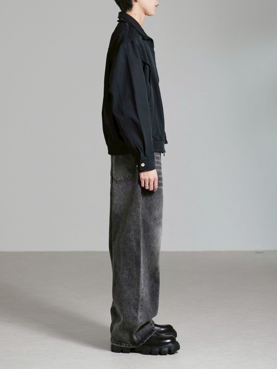 【Chikashitsu +】double collar jacket / 【チカシツプラス】ダブルカラージャケット (2color)