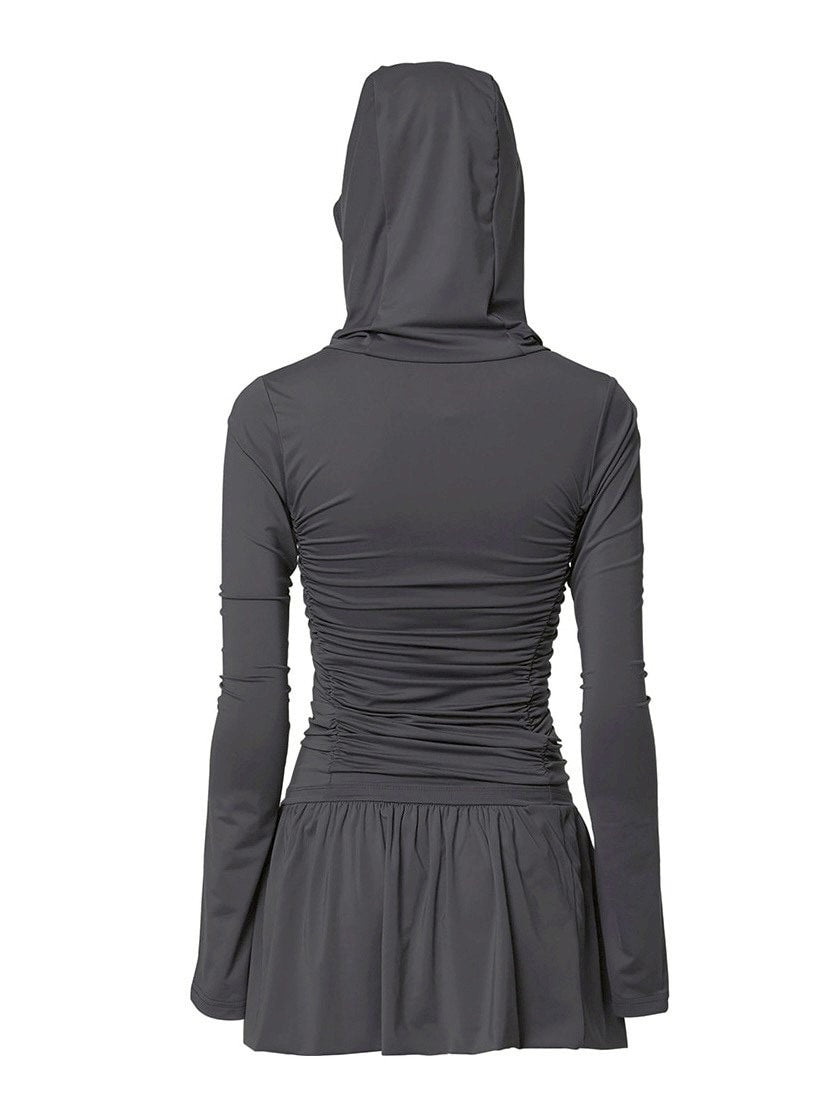 【FLAREUP】Hooded High Neck Long Dress / 【フレアアップ】フードハイネックロングドレス