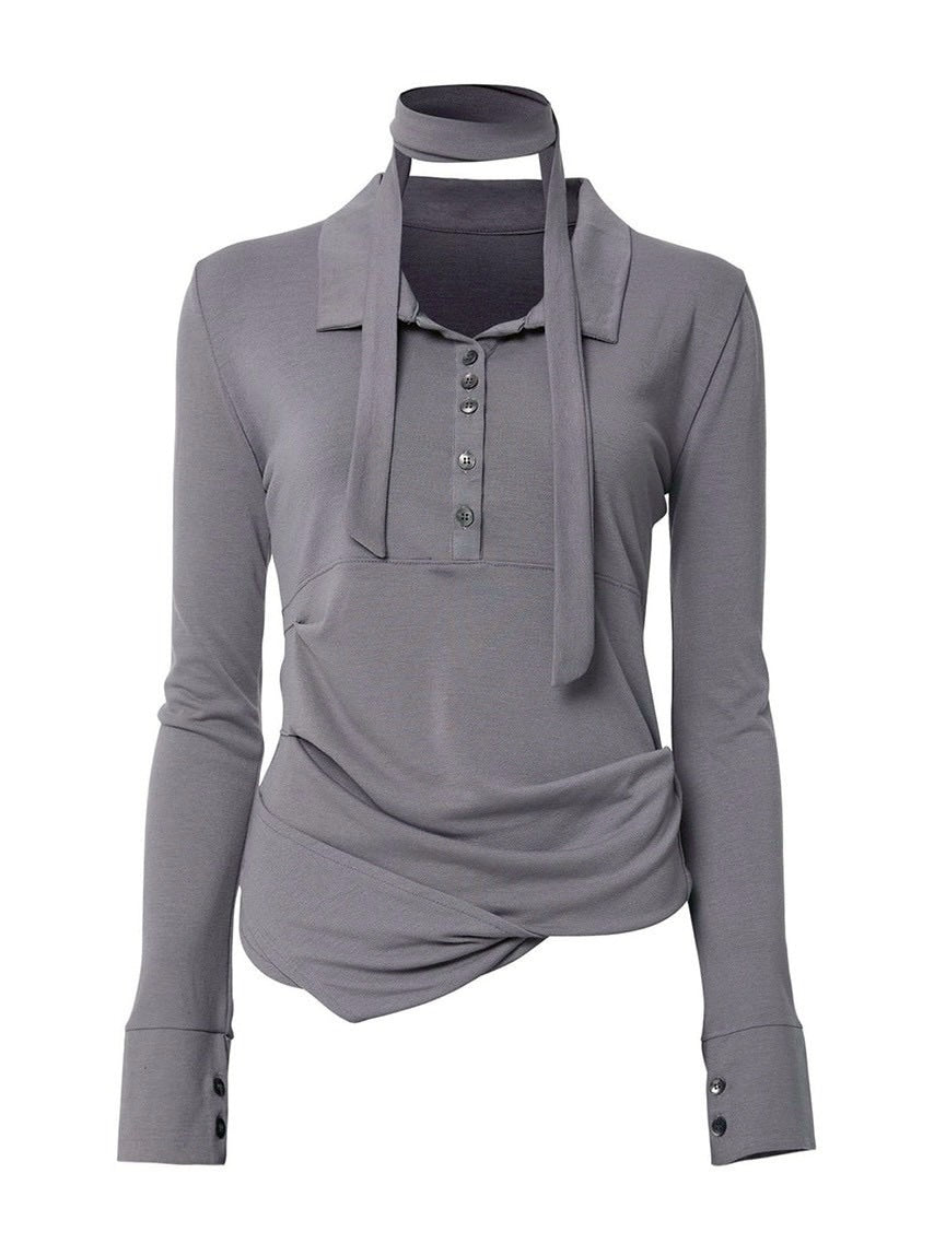 【FLAREUP】Asymmetrical Draped Shirt / 【フレアアップ】アシンメトリードレープシャツ