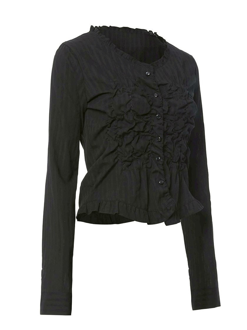 【FLAREUP】Saya Frill Puff Long Blouse / 【フレアアップ】サヤフリルパフロングシャツ