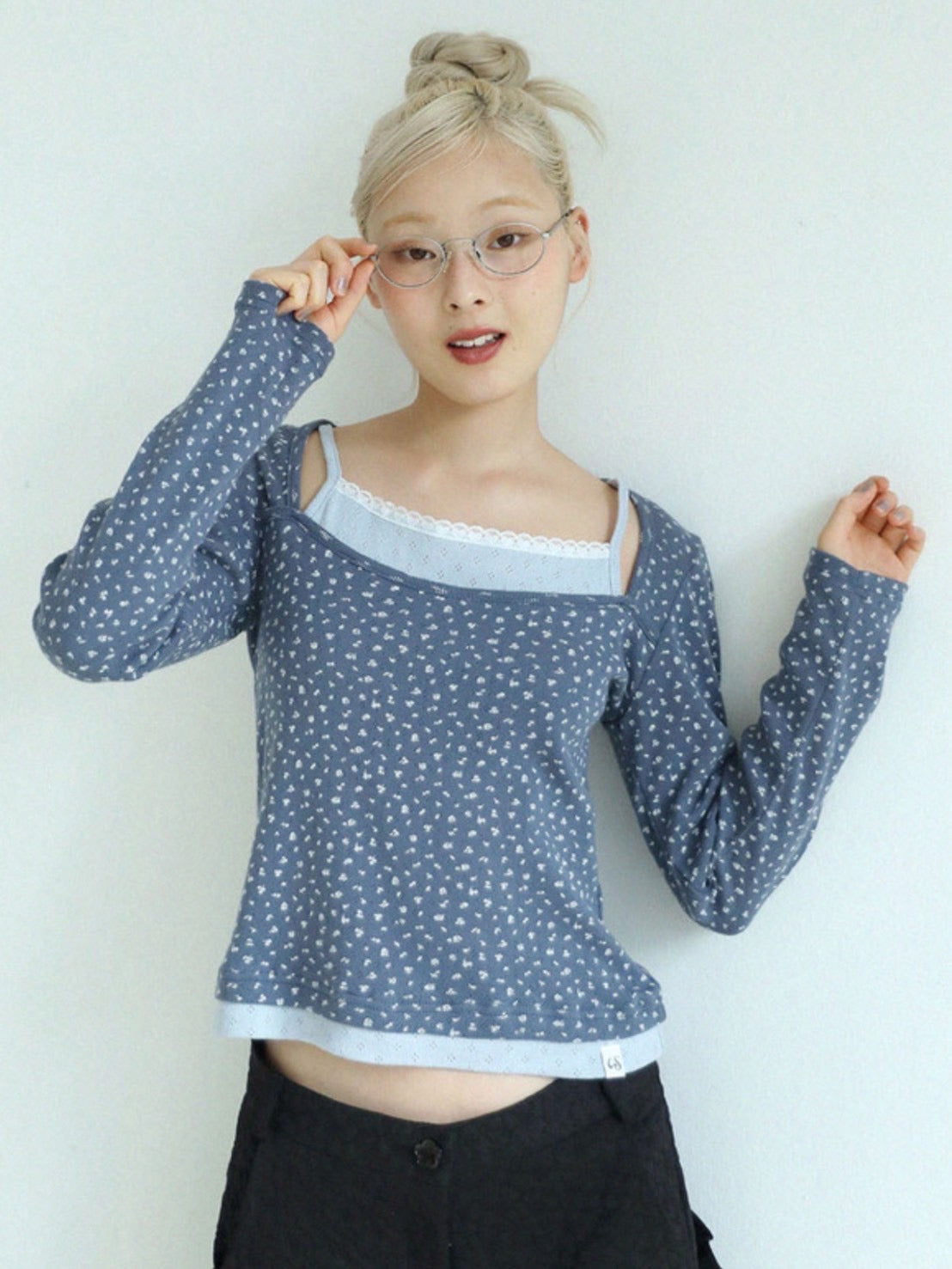 12/21 20:00 再販【Uglyshadow】FLOWER LAYERED T-SHIRT