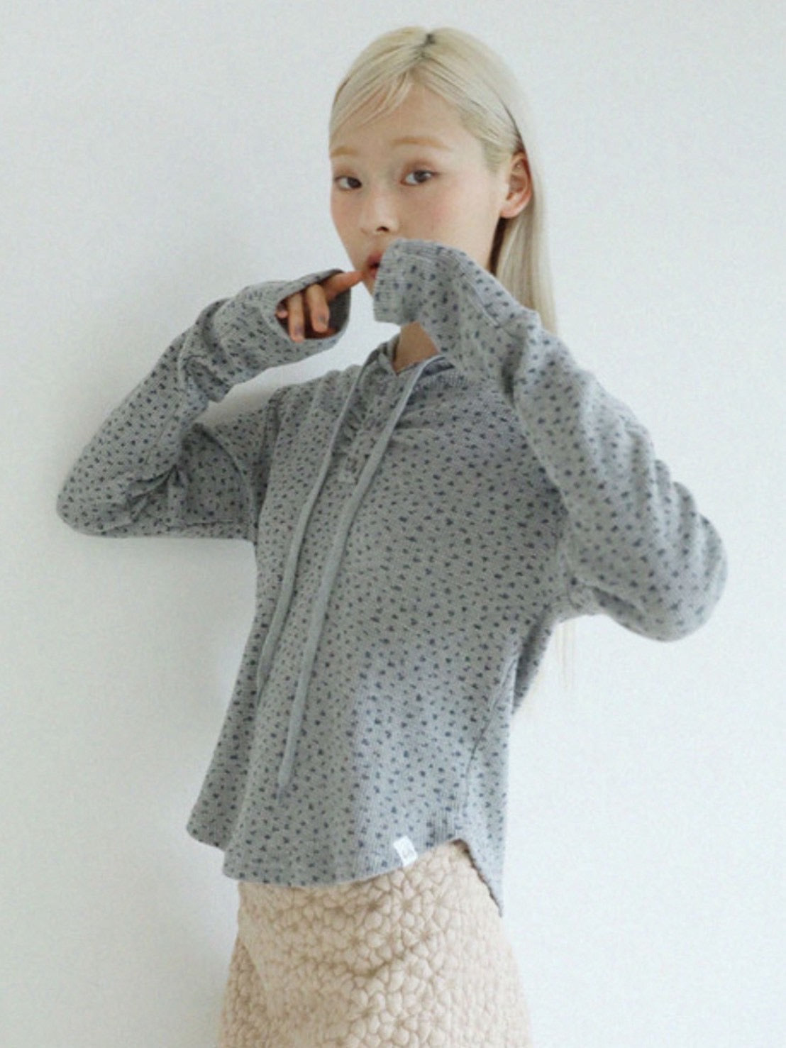 12/21 20:00 再販【Uglyshadow】FLOWER WAFFLE HOODIE