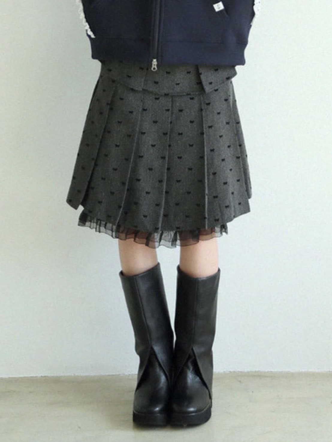 12/21 20:00 再販【Uglyshadow】RIBBON MIDI SKIRT