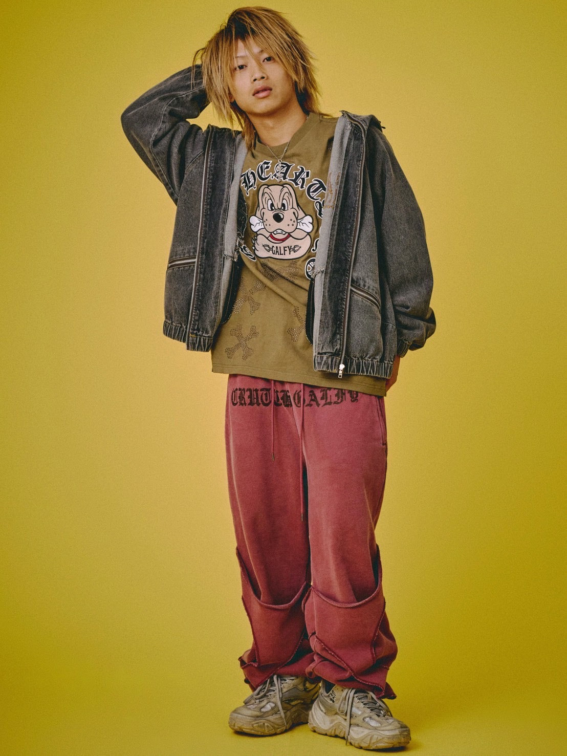 【GALFY】ぐるグニャデニムパーカー