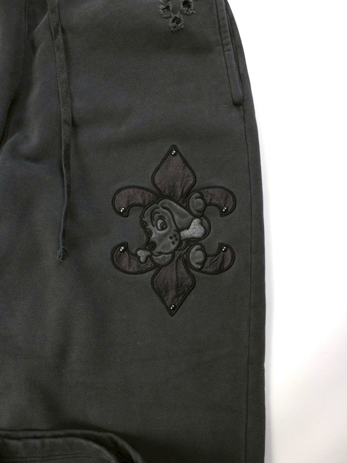 【GALFY】ぼろぼろロゴ百合の紋スウェットパンツ
