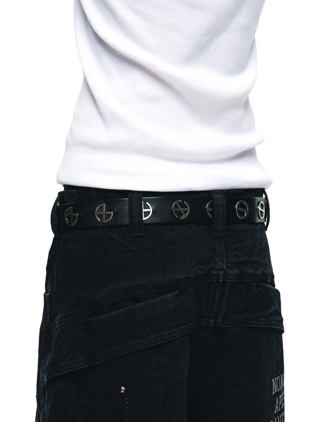 【AAPE X NOMANUAL】AAPE X NOMANUAL PAINTED DOUBLE KNEE DENIM PANTS