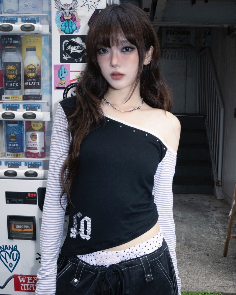 1/2 20:00発売【CHERRYQUIRI】CQ patch stud one shoulder
