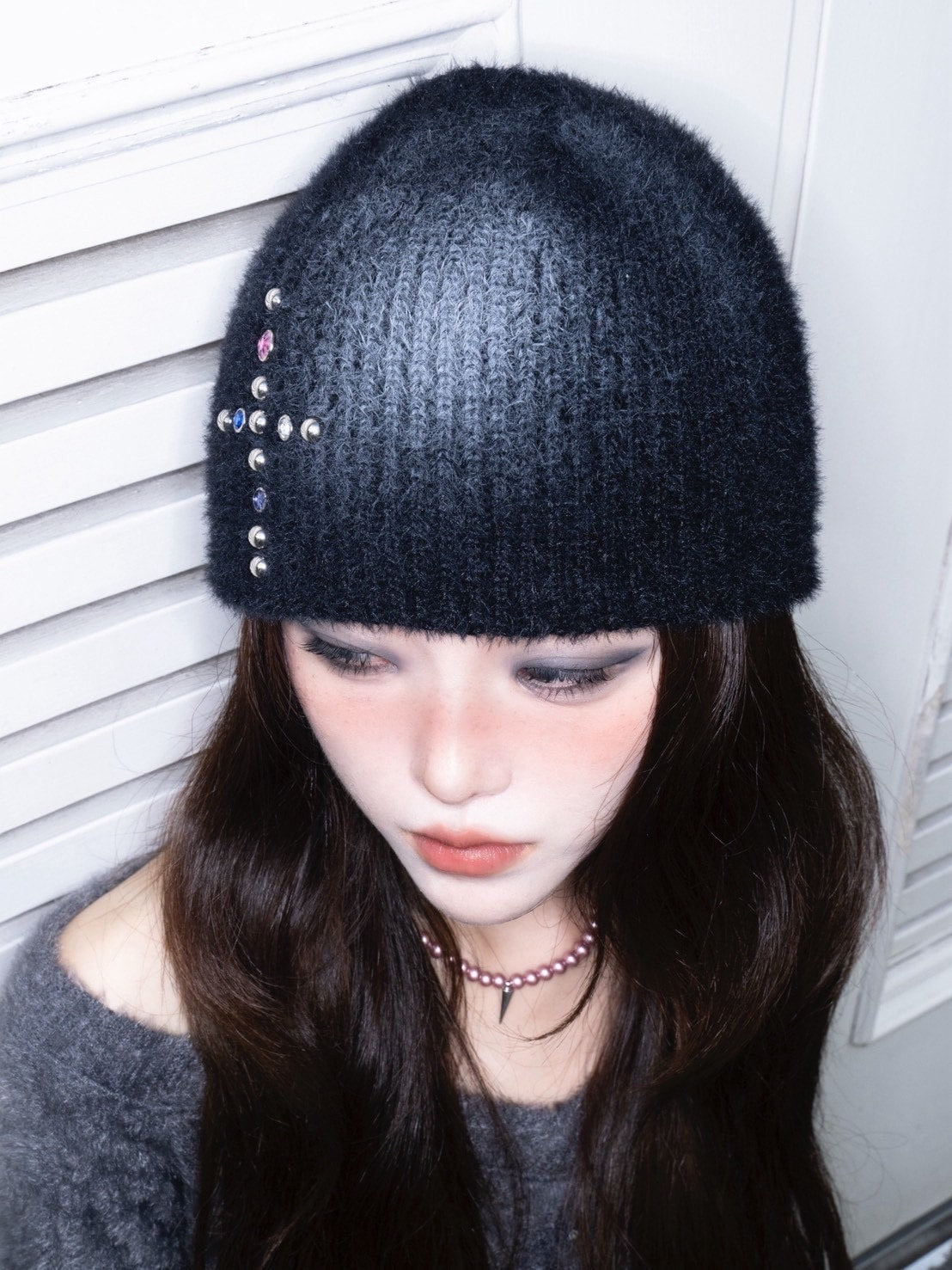 1/2 20:00発売【CHERRYQUIRI】crystal flare cross beanie