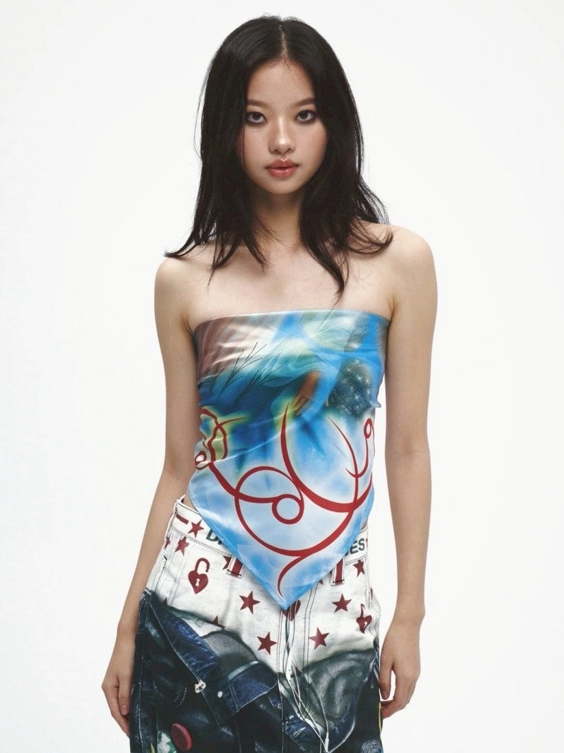 【DND4DES】The Virgin'S Thorn-Crowned Headscarf /【ディーエヌディーフォーデス】グラフィックデザインスカーフ