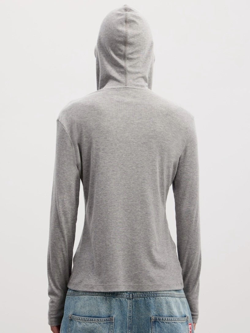 【DND4DES】Patchwork Hooded T-shirts /【ディーエヌディーフォーデス】ロゴグラフィックフード長袖Tシャツ