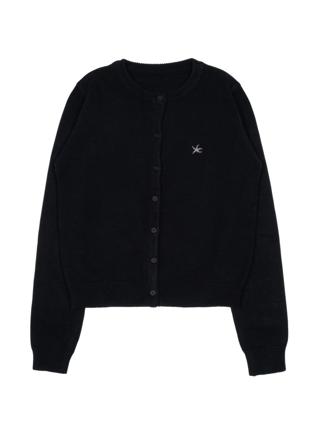 【THECOLDESTMOMENT】TCM mini logo knit cardigan