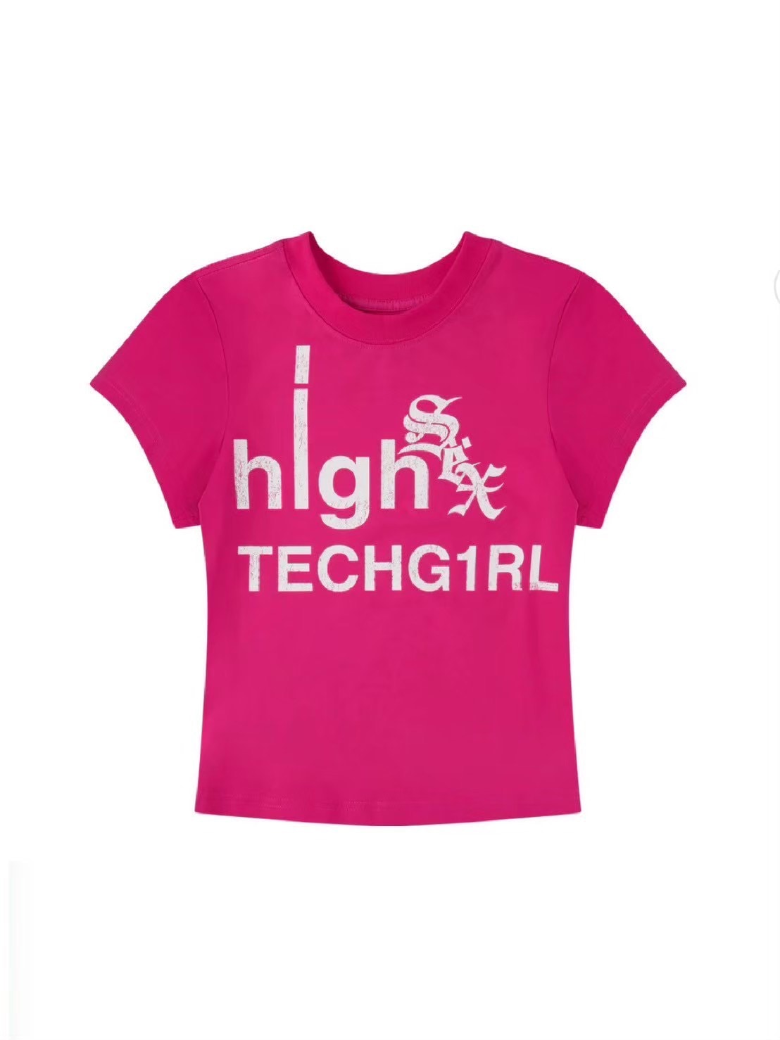 【Cozy world Wide】"BBY TECHG1RL" T SHIRT / 【コージーワールドワイド】ロゴグラフィックスリム半袖Tシャツ