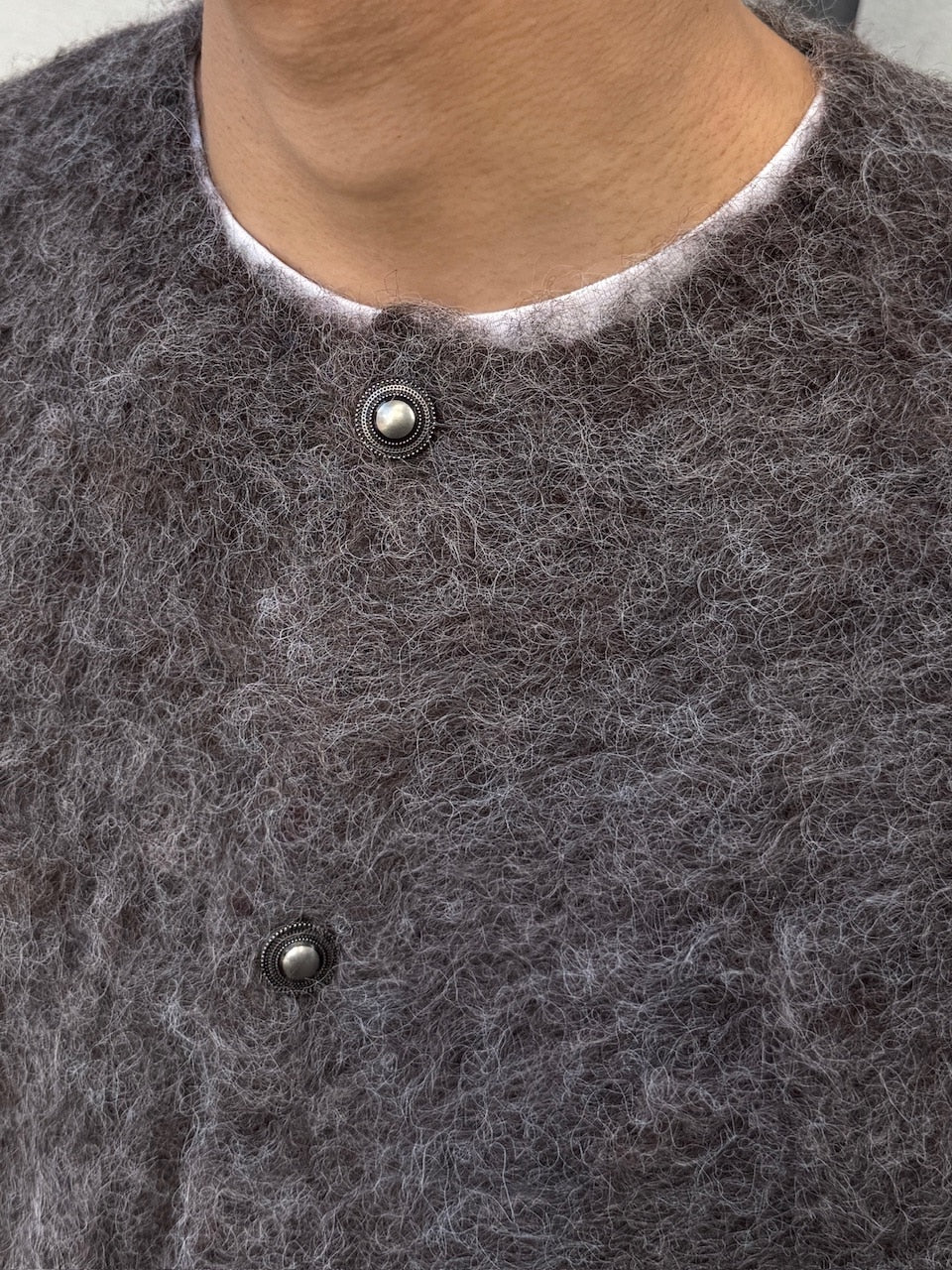 東京店WEB限定受注制【Chikashitsu +】shaggy knit cardigan / 【チカシツプラス】シャギーニットカーディガン (2color)