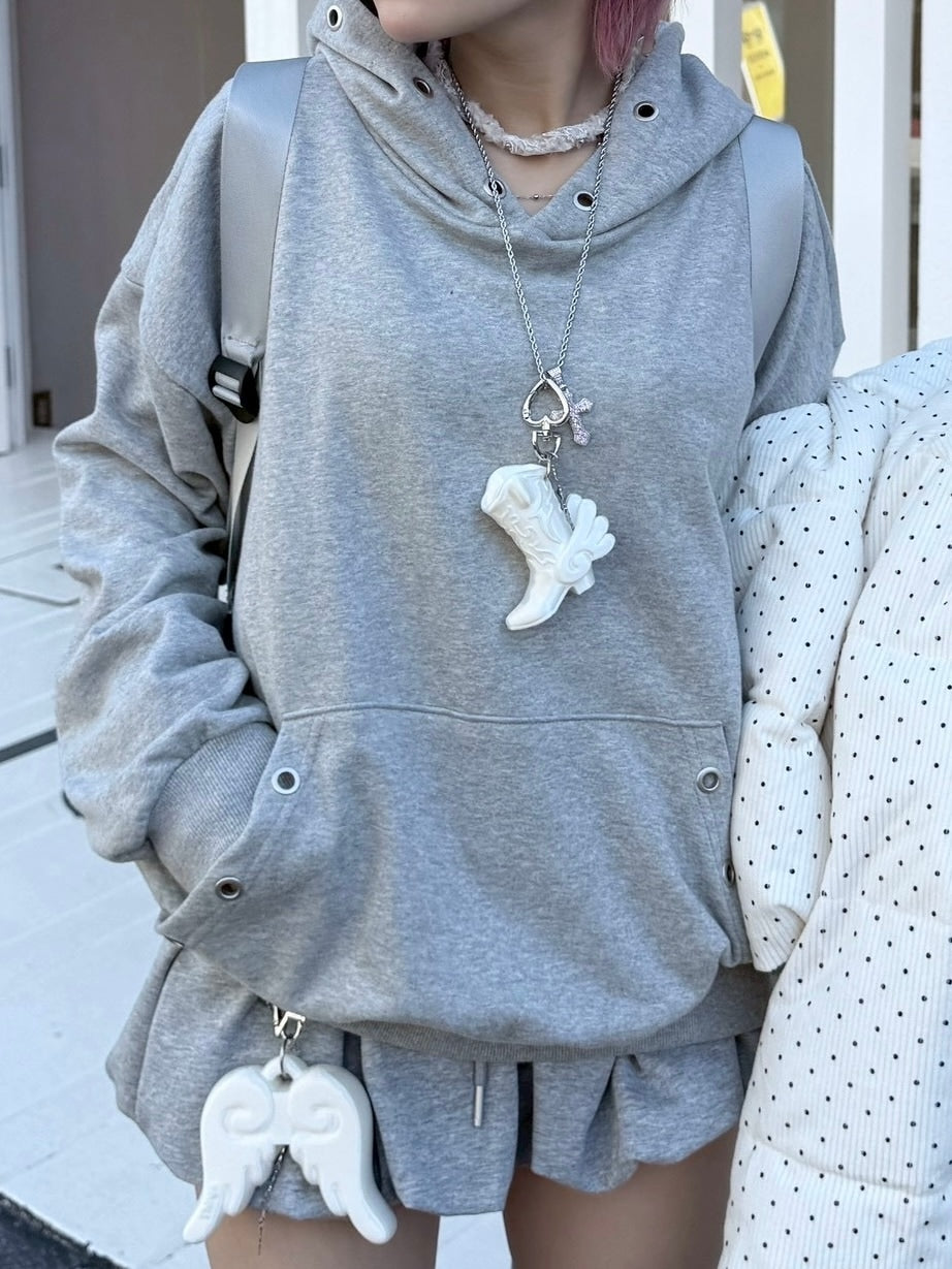 受注制【nmtc +】Eyelet hoodie / 【エヌエムティーシープラス】アイレットパーカー (2color)