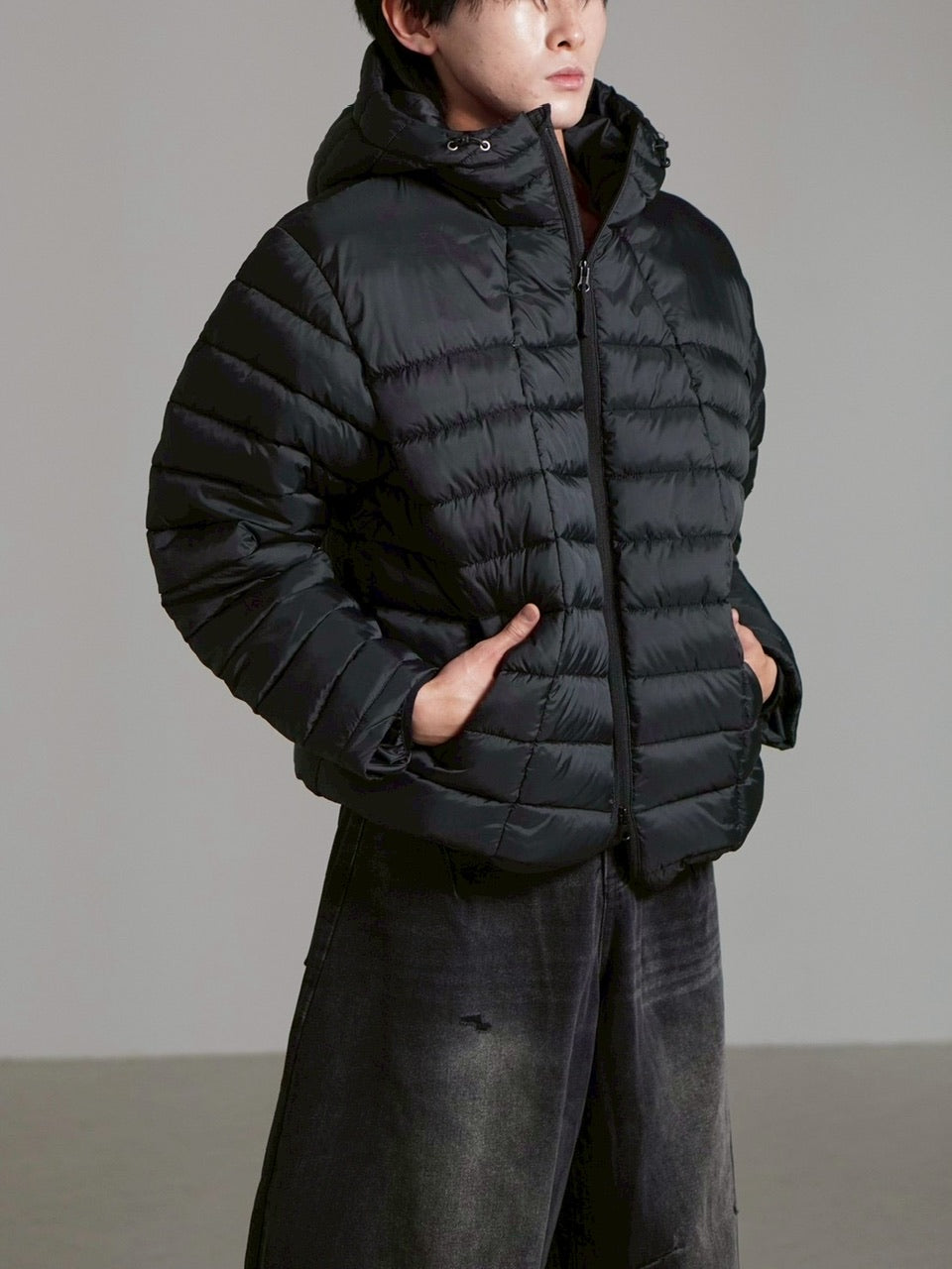 【Chikashitsu + /チカシツプラス】クロップドウールジップジャケット 東京店WEB限定受注制【Chikashitsu +】cropped wool zip jacket