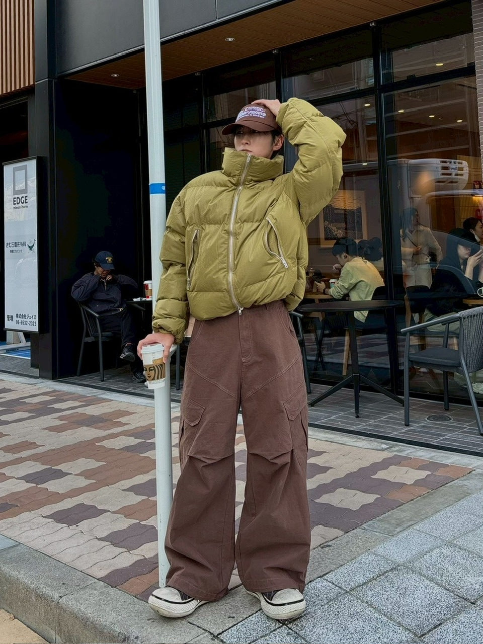 受注制【Chikashitsu +】rib cotton curve cargo pants (3color