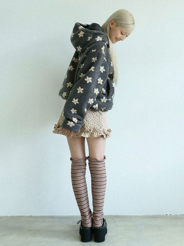 12/21 20:00 発売【Uglyshadow】FLOWER FUR JUMPER
