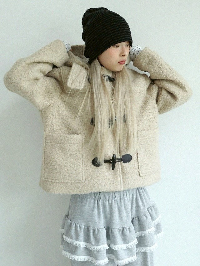 12/21 20:00 発売【Uglyshadow】CURLY DUFFLE COAT