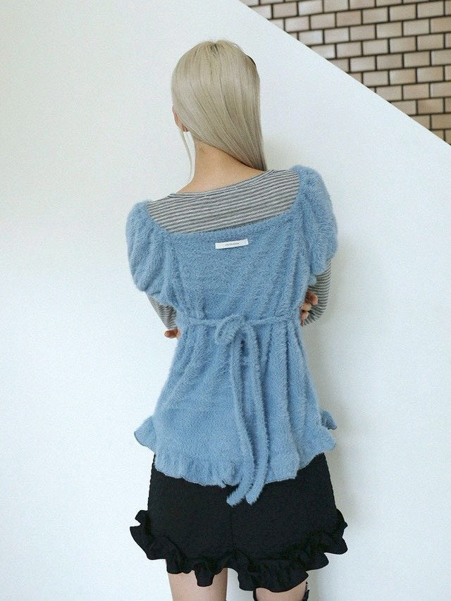 12/21 20:00 発売【Uglyshadow】SOFT SHIRRING T-SHIRT