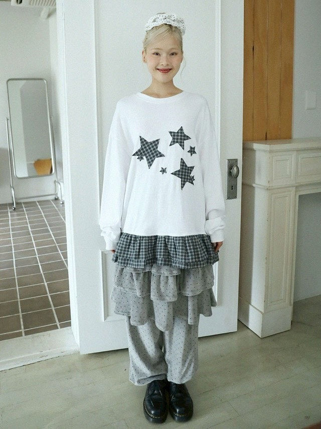 12/21 20:00 発売【Uglyshadow】DOT VELVET CANCAN MIDI SKIRT PANTS