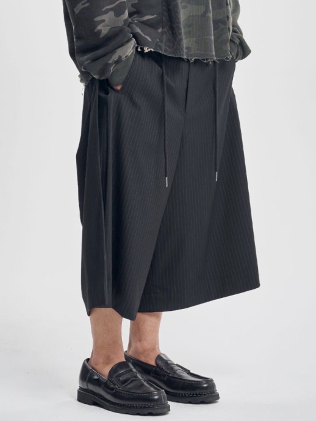 着画、物撮りまだ【AJOBYAJO】One Tuck Stripe Bermuda Pants