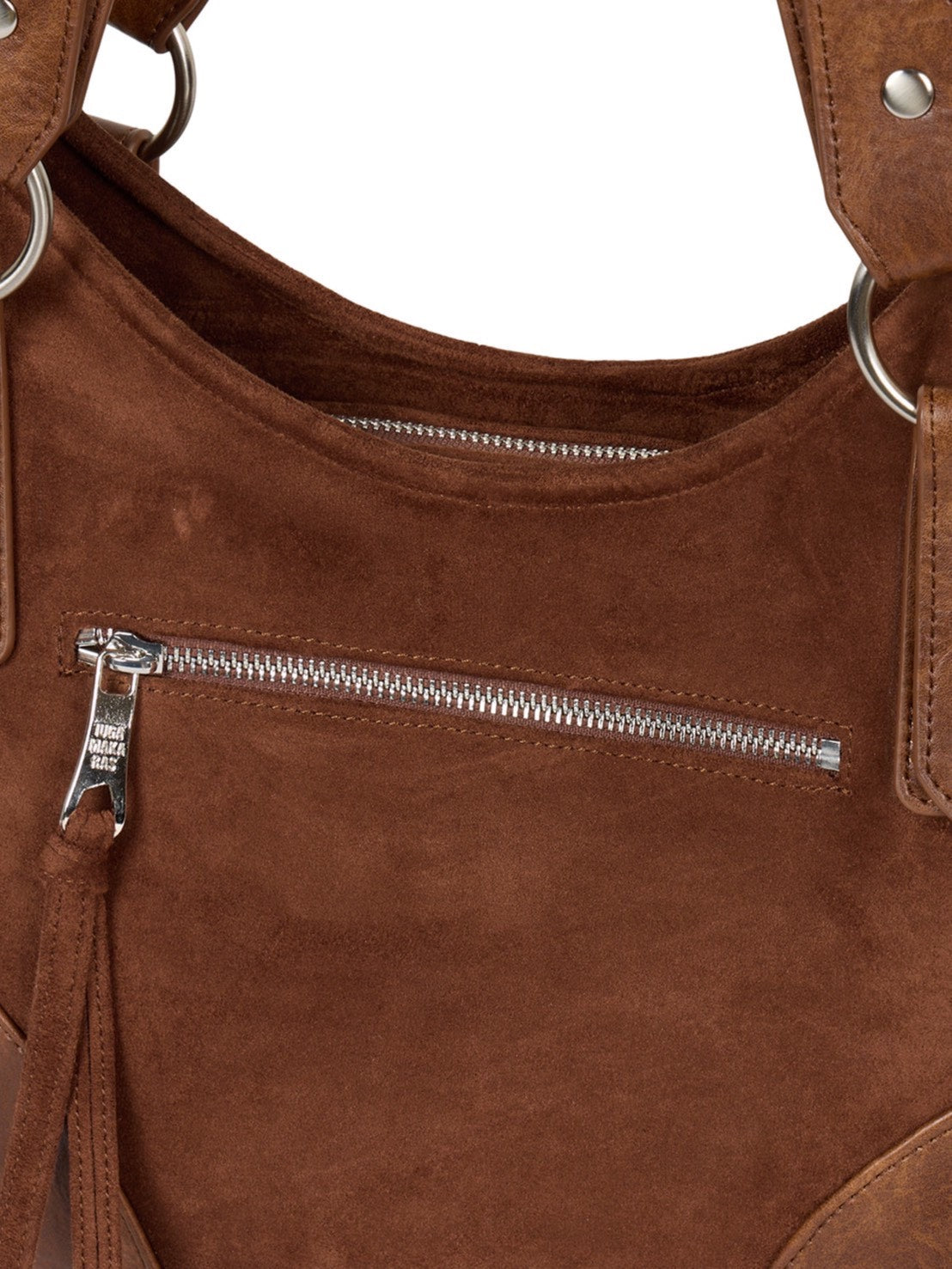 【IUGAMAKARAS】Studded Suede Shoulder Bag