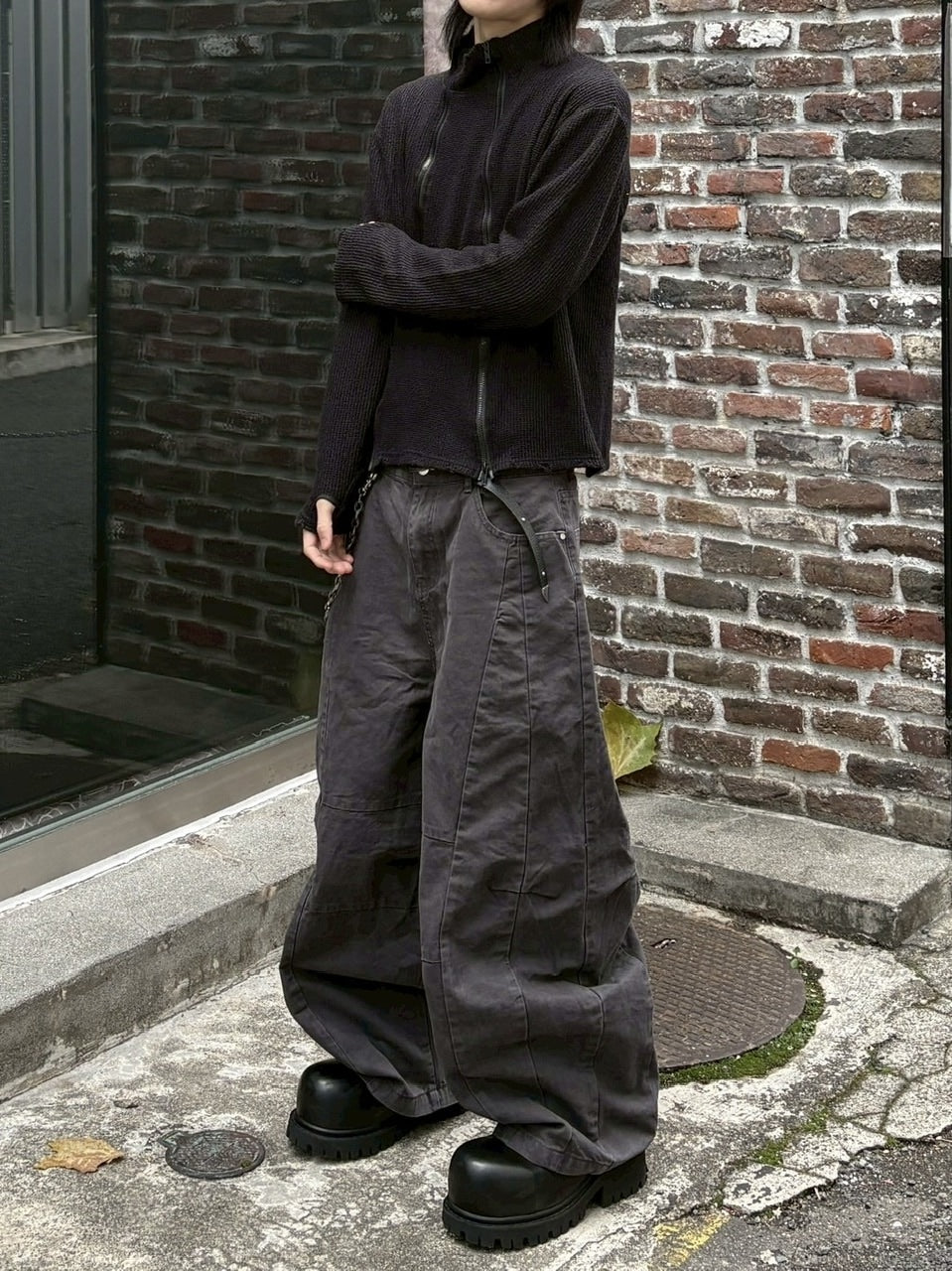 受注制【youll】vertical twin-zip top (2color)