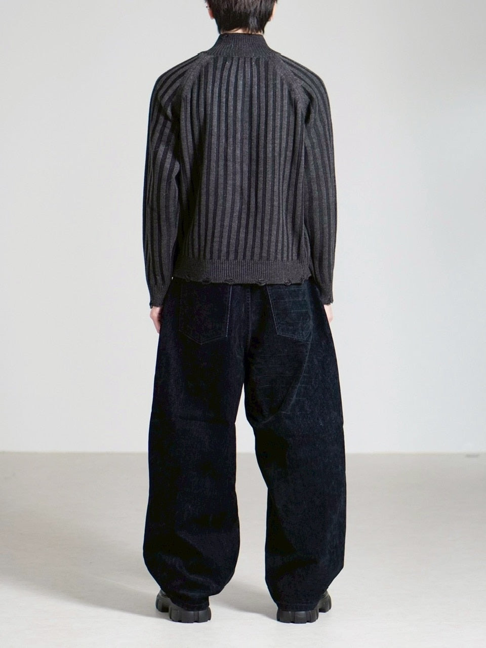 Chikashitsu +】contrast rib zip up knit (2color) – PRESSING WEB SHOP