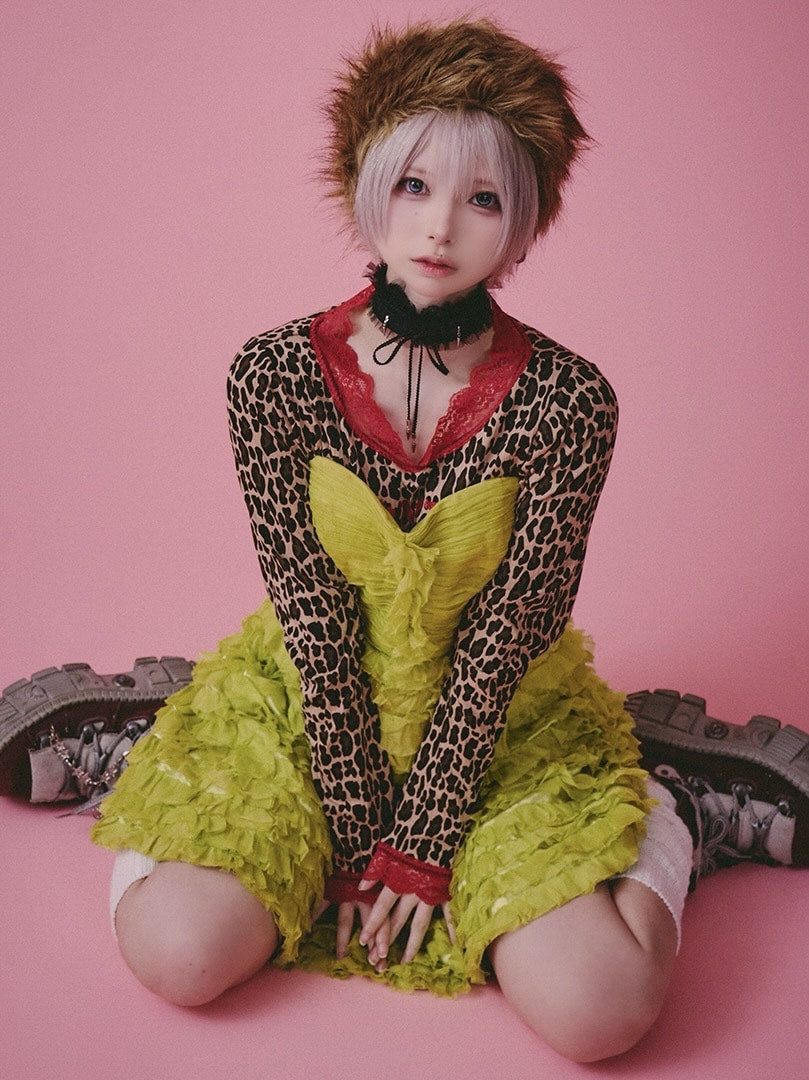 【GALFY】ギラギャル2WAYワンピ / 【ガルフィー】2wayレオパードリボンワンピース